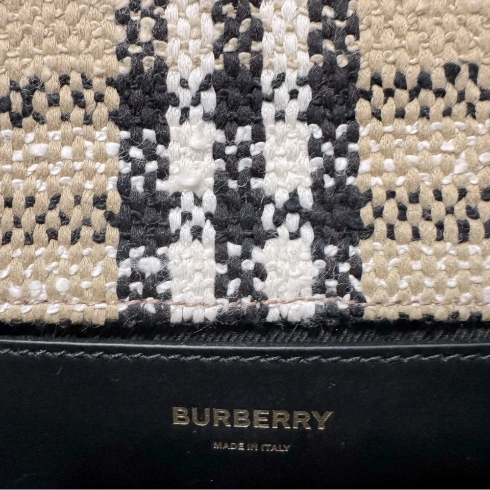 NEW🔥BURBERRY Mini Lola Woven Check Bag - Picture 14 of 16